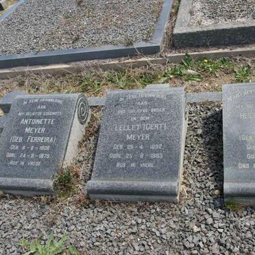 MEYER Antoinette nee FERREIRA 1908-1979 :: MEYER Gert 1892-1983 :: MEYER Hester Helena nee DU PLESSIS 1898-1984
