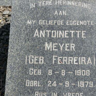 MEYER Antoinette nee FERREIRA 1906-1979
