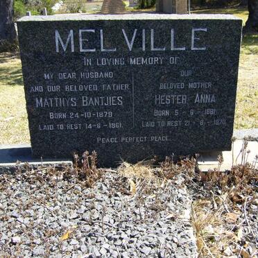 MELVILLE Matthys Bantjies 1879-1961 &amp; Hester Anna 1881-1973