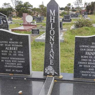 MHLONYANE Albert 1924-1994 &amp; Fanny 1929-2013