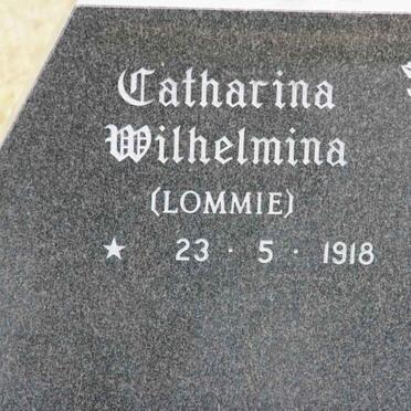 MERWE Catharina Wilhelmina, van der 1918-