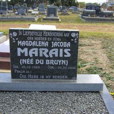 MARAIS Magdalena Jacoba nee DE BRUYN 1920-2002