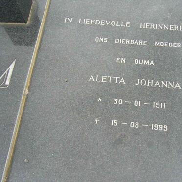 MATTHEE Aletta Johanna 1911-1999 
