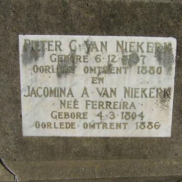 NIEKERK Pieter C., van -1880 &amp; Jacomina A. FERREIRA 1804-1886