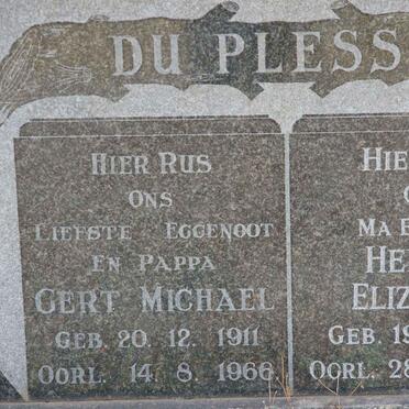 PLESSIS Gert Michael, du 1911-1966 &amp; Helena Elizabeth 1911-2005