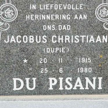 PISANI Jacobus Christiaan, du 1915-1980