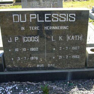 PLESSIS J.P., du 1902-1974 &amp; L.K. 1907-1983