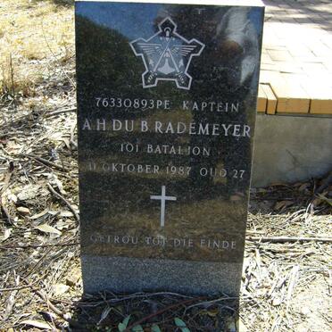 RADEMEYER A.H. du B. -1987