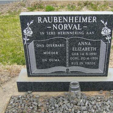 RAUBENHEIMER Anna Elizabeth nee NORVAL 1891-1991