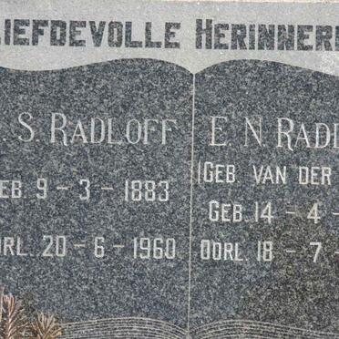 RADLOFF A.S. 1883-1960 &amp; E.N. VAN DER VYVER 1884-1979