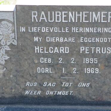 RAUBENHEIMER Helgard Petrus 1895-1969