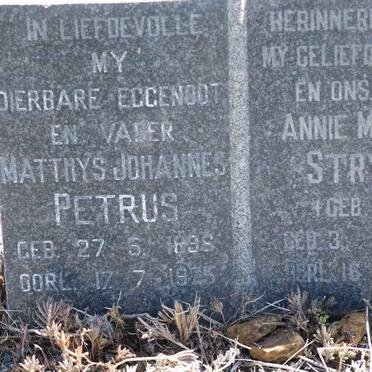 STRYDOM Petrus 1896-1975 &amp; Annie Margaret RENS 1895-1972