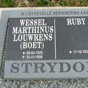 STRYDOM Wessel Marthinus Louwrens 1926-1996  &amp; Ruby 1933-