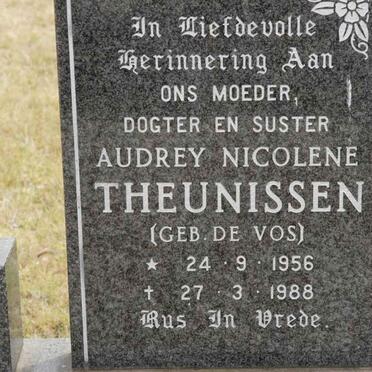 THEUNISSEN Audrey Nicolena nee DE VOS 1956-1988