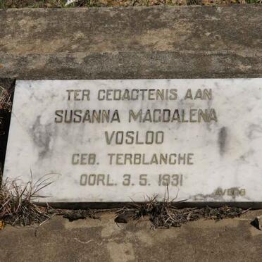VOSLOO Susanna Magdalena nee TERBLANCHE -1931