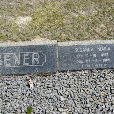 WAGENER Susanna Maria 1895-1985