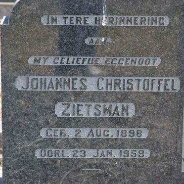 ZIETSMAN Johannes Christoffel 1898-1959