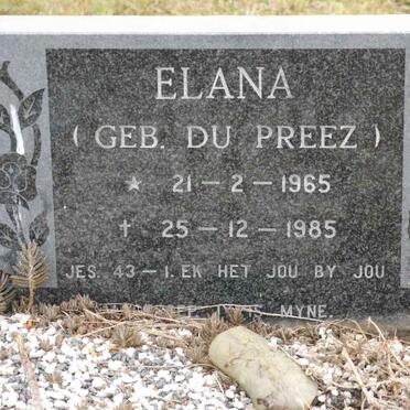 ? Elana nee DU PREEZ 1965-1985
