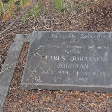 JORDAAN Petrus Johannes 1898-1985