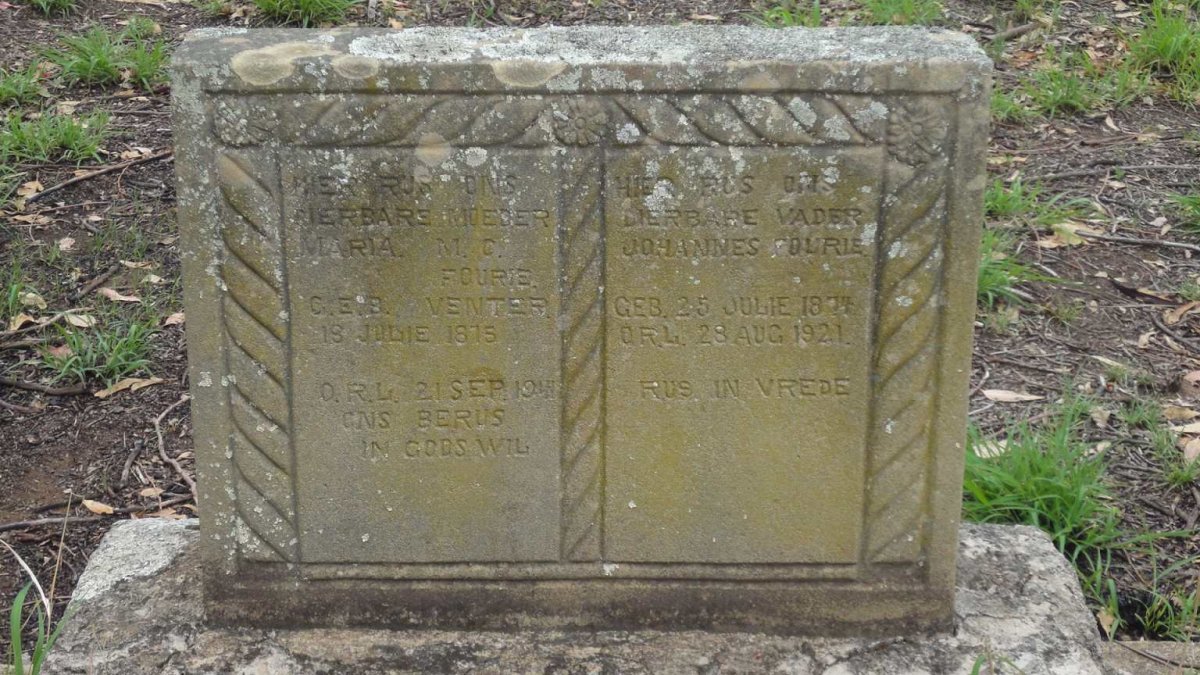 FOURIE Johannes 1874-1921 & Maria M.C. VENTER 1875-1941
