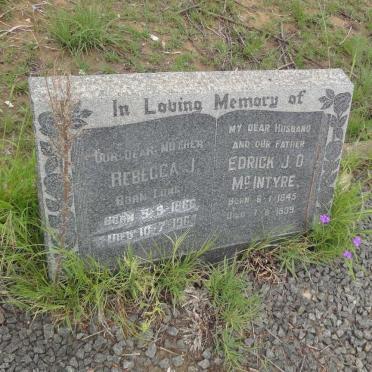 McINTYRE Edrick J.O. 1845-1939 &amp; Rebecea J. LONG 1866-1963