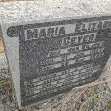GEYER Maria Elizabeth nee VAN BILJON 1877-1946