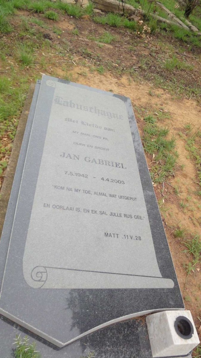 LABUSCHAGNE Jan Gabriel 1942-2003