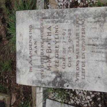 BOTHA M.M. nee GREYLING 1867-1933