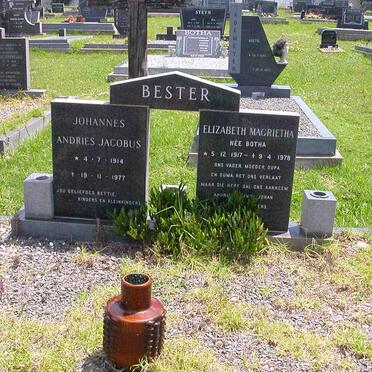 BESTER  Andries Jacobus 1914-1977 &amp; Elizabeth Margrietha BOTHA 1917-1978