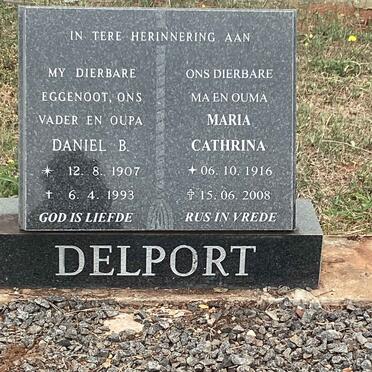 DELPORT Daniel B. 1907-1993 &amp; Maria Cathrina 1916-2008