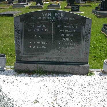 ECK A.J., van 1906-2004 &amp; Dora 1908-1995