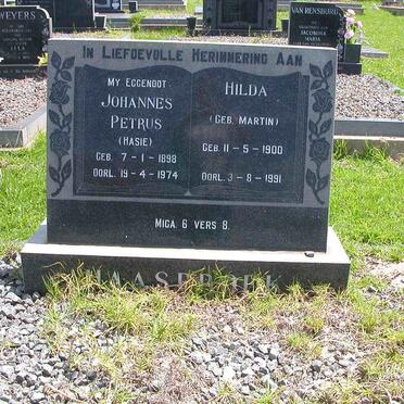 HAASBROEK Johannes Petrus 1898-1974 &amp; Hilda MARTIN 1900-1991