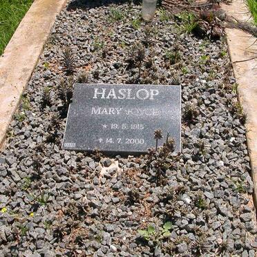 HASLOP Mary Joyce 1915-2000