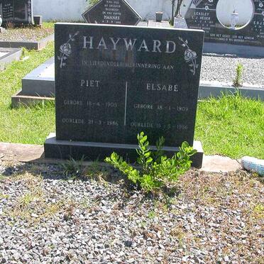 HAYWARD Piet 1905-1986 &amp; Elsabe 1909-1986
