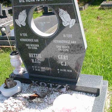 KOTZE G.J. 1930-  &amp; H.J.G. 1931-2001