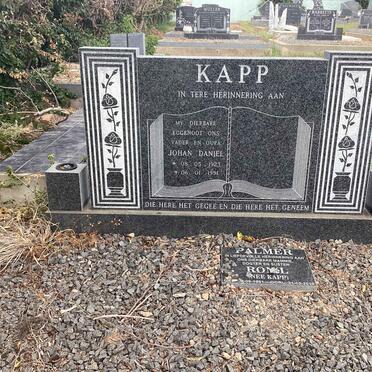 KAPP Johan Daniel 1923-1991 :: PALMER Ronel nee KAPP 1961-2010