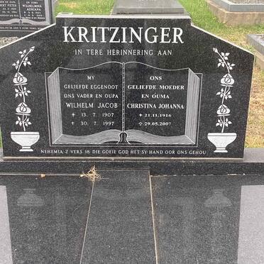 KRITZINGER Wilhelm Jacob 1907-1997 &amp; Christina Johanna 1916-2007