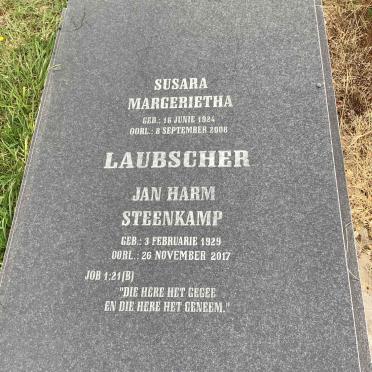 LAUBSCHER Jan Harm Steenkamp 1929-2017 &amp; Susara Margerietha 1924-2008