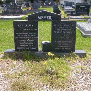 MEYER George Cornelius 1906-1986 &amp; Amy Louisa 1910-1980