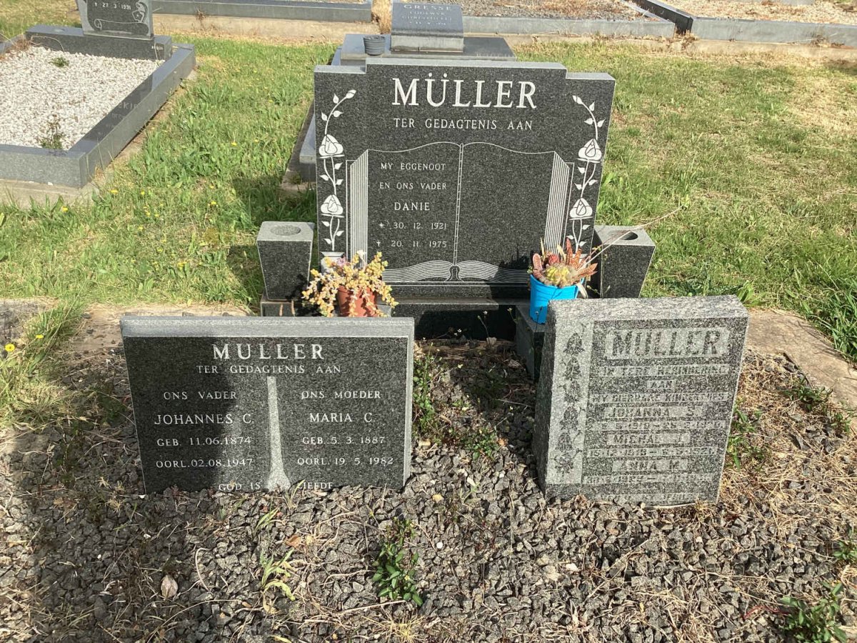 MULLER Johannes C. 1874-1947 &amp; Maria C. 1887-1982 :: MULLER Danie 1921-1975