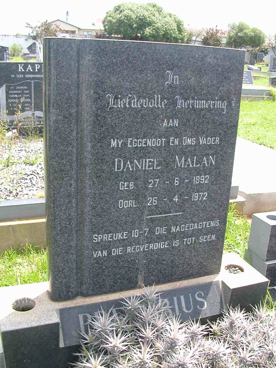 PRETORIUS Daniel Malan 1892-1972