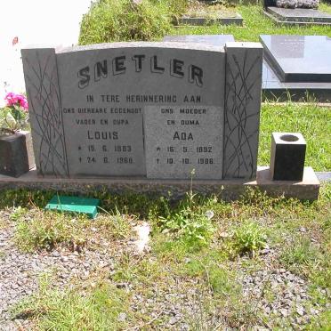 SNETLER Louis 1883-1968 &amp; Ada 1892-1986
