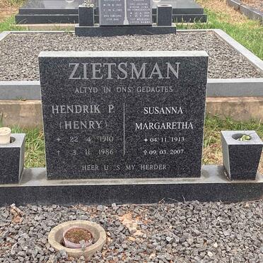 ZIETSMAN Hendrik P. 1910-1986 &amp; Susanna Margaretha 1913-2007