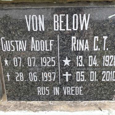 BELOW Gustav Adolf, von 1925-1997 &amp; Rina C.T. 1928-2010
