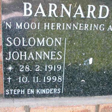 BARNARD Solomon Johannes 1919-1998