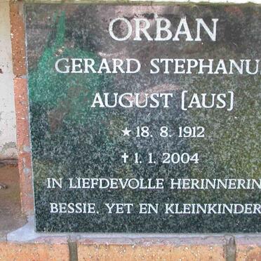ORBAN Gerard Stephanus August 1912-2004