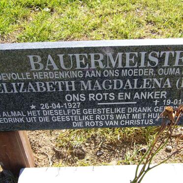 BAUERMEISTER Elizabeth Magdalena 1927-2006