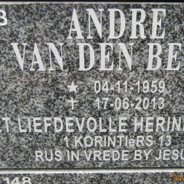 BERG Andre, van den 1959-2013