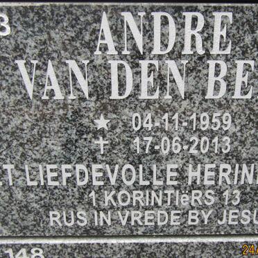 BERG Andre, van den 1959-2013