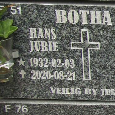 BOTHA Hans Jurie 1932-2020
